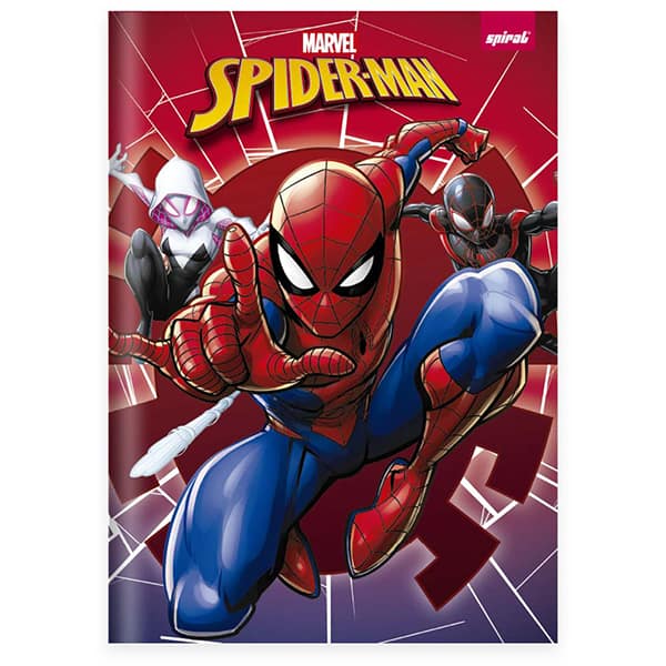 Caderno Universitário Capa Dura Brochura Costurado 80 Folhas Homem Aranha Spiral - PT 1 UN