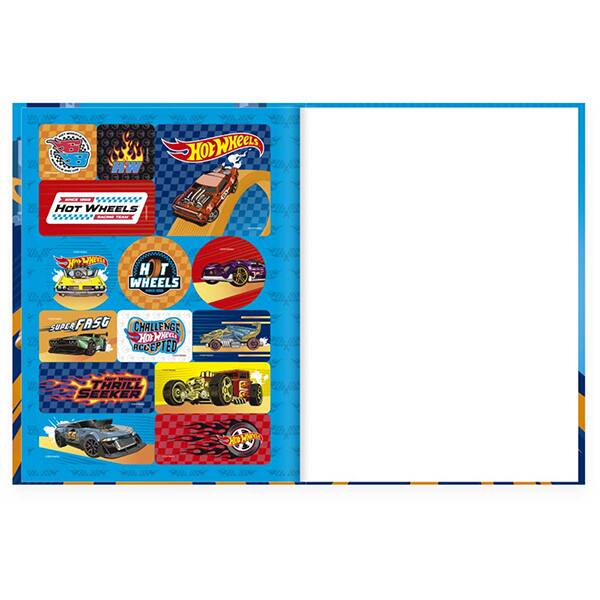 Caderno Universitário Capa Dura Brochura Costurado 80 Folhas Hot Wheels Spiral - PT 1 UN