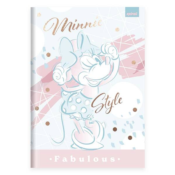 Caderno Universitário Capa Dura Brochura Costurado 80 Folhas Minnie Disney Style Spiral - PT 1 UN