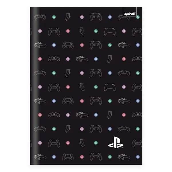 Caderno Universitário, Capa dura, Brochura, Costurado, 80 Folhas, Playstation, 2513158, Spiral - PT 1 UN