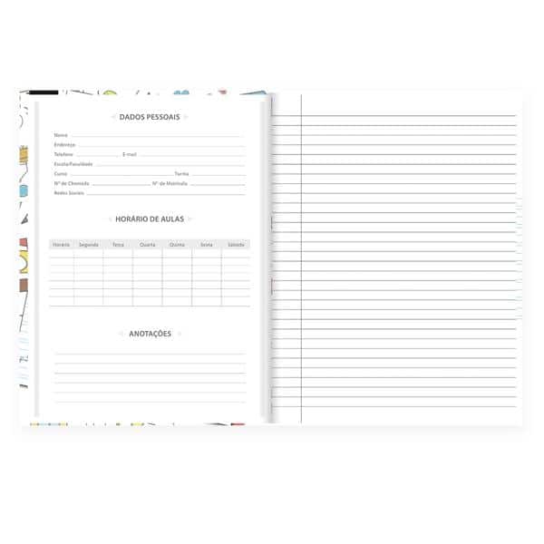 Caderno Univ.C.D. Costurado 80fls Caligrafia 2527292 Spiral PT 1 UN