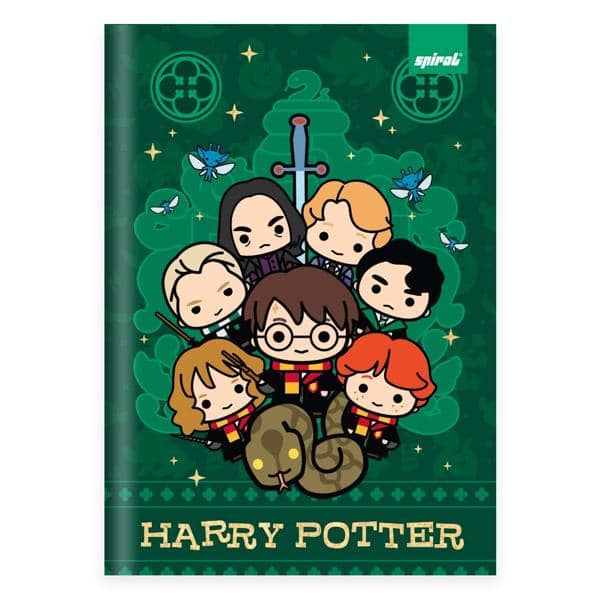 Caderno 1/4 costurado capa dura, 1 matéria, 80 folhas, Harry Potter Charms, 2513295, Spiral Hpc - PT 1 UN