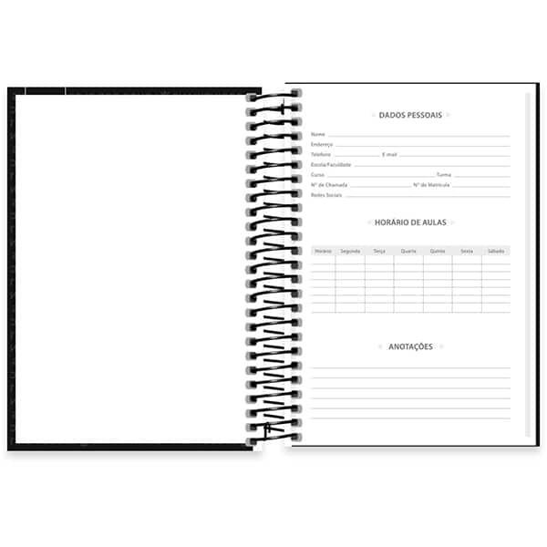 Caderno 1/4 espiral capa dura 80fls Corinth. 2523843 Spiral Sccp PT 1 UN