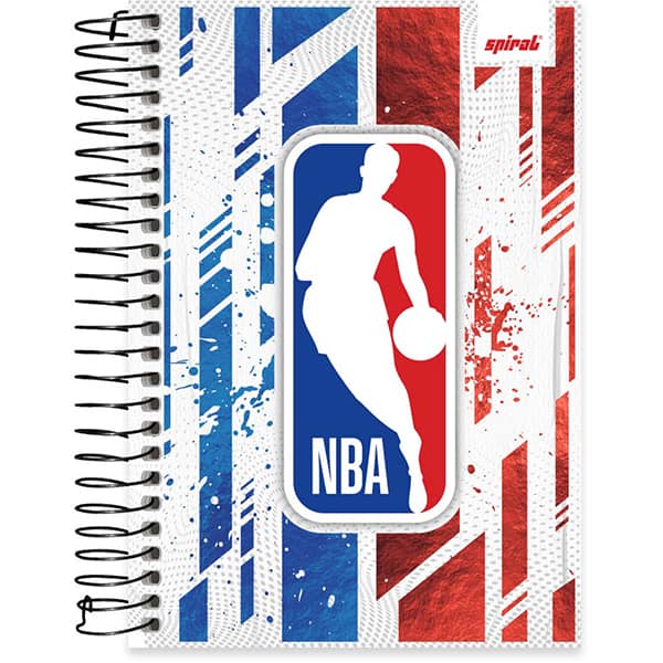 Caderno 1/4 espiral capa dura, 1 matéria, 80 folhas, NBA, 2525250, Spiral Nba - PT 1 UN