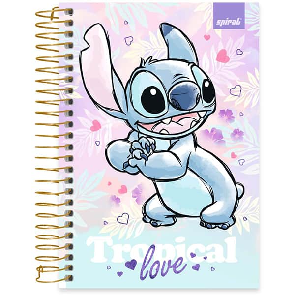 Caderno 1/4 espiral capa dura 80fls Stitch 2525281 Spiral Ds PT 1 UN