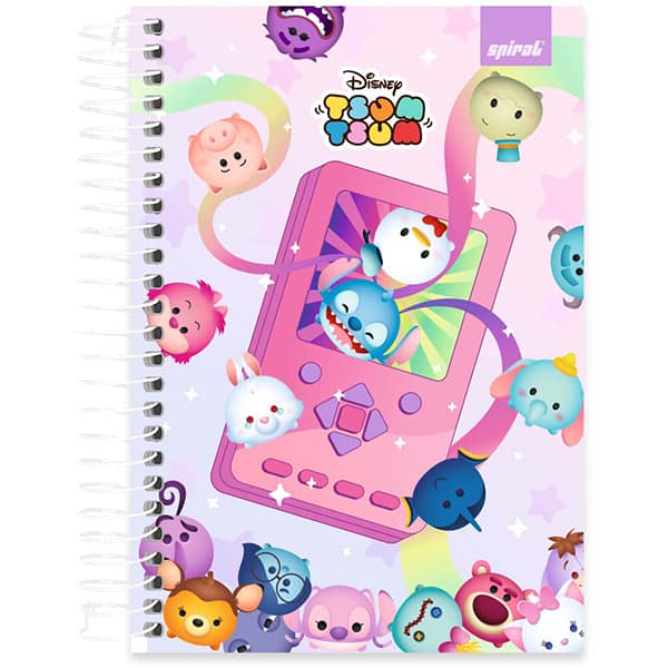 Caderno 1/4 espiral capa dura, 1 matéria, 80 folhas, Tsum Tsum, 2525298, Spiral Tsum - PT 1 UN