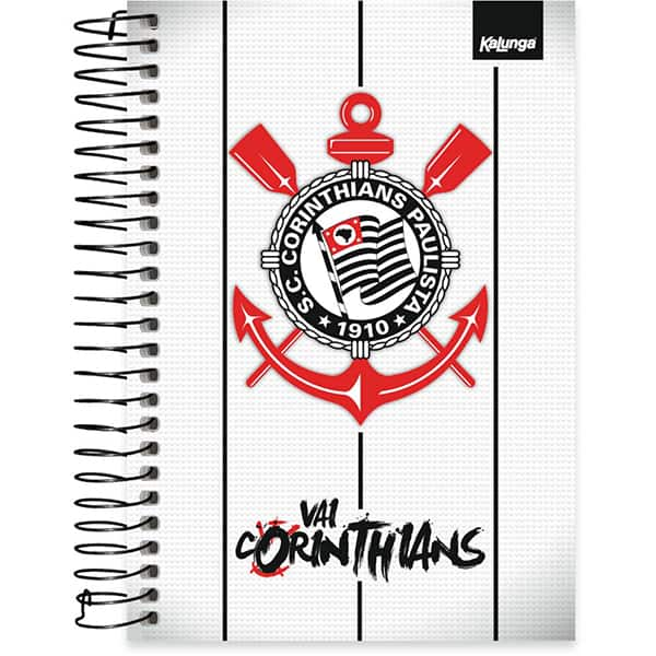 Caderno 1/4 Espiral Capa Dura 160 Folhas Corinthians Spiral - PT 1 UN