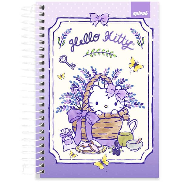 Caderno 1/4 espiral capa dura, 160 folhas, Hello Kitty, 2513776, Spiral Hki - PT 1 UN