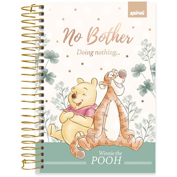 Caderno 1/4 espiral capa dura, 160 folhas, Ursinho Pooh, 2525328, Spiral Pooh - PT 1 UN