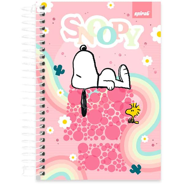 Caderno 1/4 espiral capa dura, 160 folhas, Snoopy, 2515343, Spiral Sno - PT 1 UN