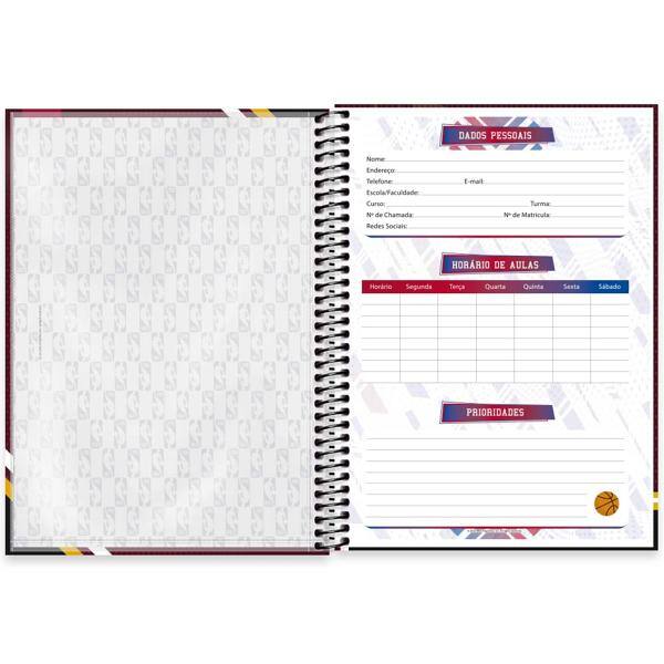 Caderno Universitário Capa Dura, 1 x 1, 80 Folhas, NBA, Miami Heat, 2524031, Spiral NBA - PT 1 UN