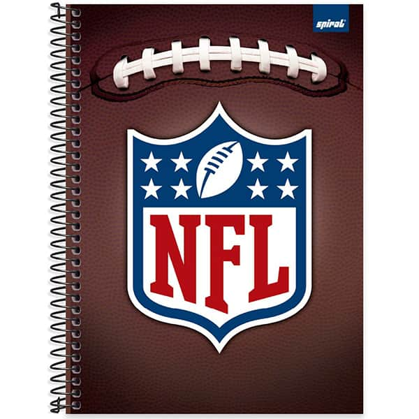 Caderno Universitário Capa Dura, 1 x 1, 80 Folhas, NFL, 2521320, Spiral NFL - PT 1 UN