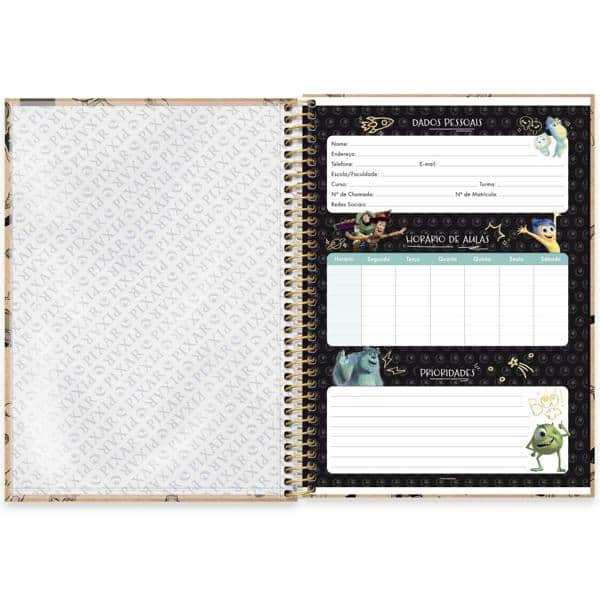 Caderno univ.capa dura 1x1 80fls Pixar 2524161 Spiral Px PT 1 UN