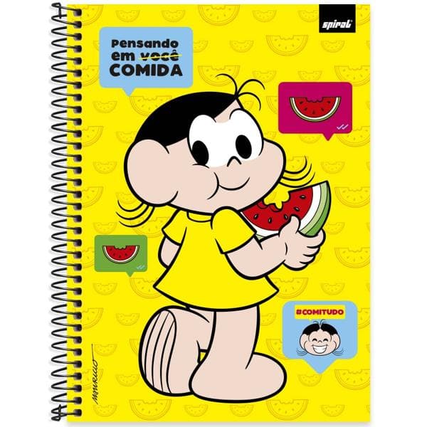 Caderno Universitário Capa Dura 1x1 80 Folhas Turma da Mônica Magali Spiral - PT 1 UN