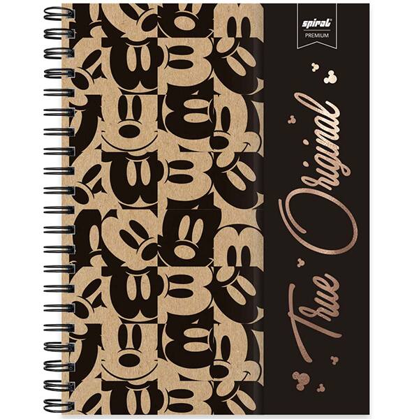 Caderno Universitário Capa Dura 1x1 80 Folhas Mickey Disney Kraft Spiral - PT 1 UN