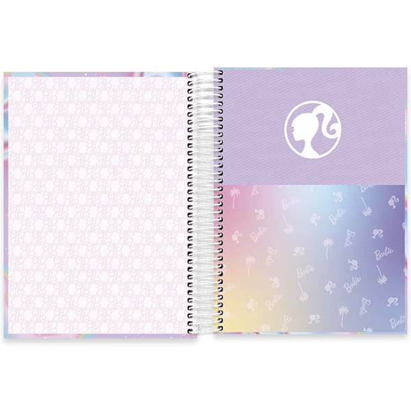 Caderno Universitário Capa Dura 10x1 160 Folhas Barbie Mattel Spiral - PT 1 UN