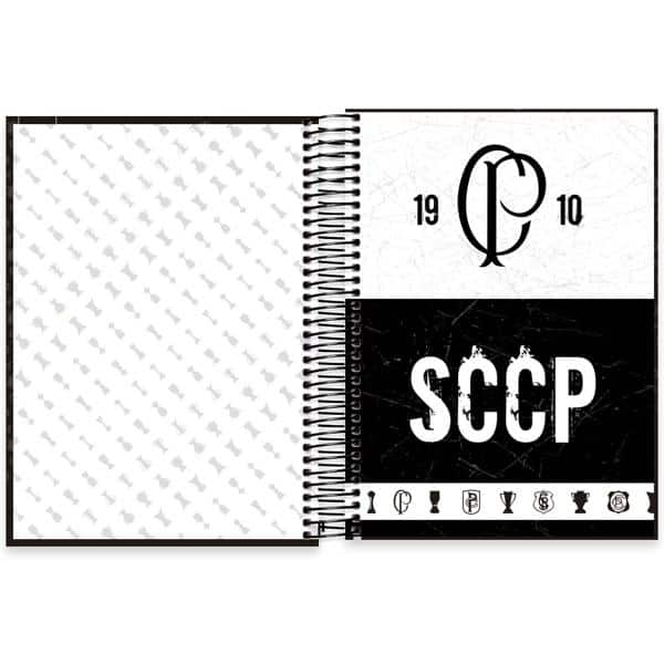 Caderno Universitário Capa Dura, 10 x 1, 160 Folhas, Corinthians, 2519624, Spiral Sccp - PT 1 UN