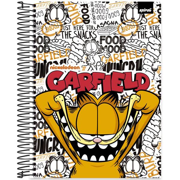 Caderno Universitário Capa Dura, 10 x 1, 160 Folhas, Garfield, 2515411, Spiral Gar - PT 1 UN