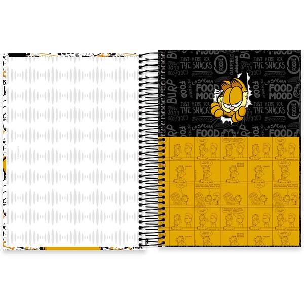 Caderno Universitário Capa Dura, 10 x 1, 160 Folhas, Garfield, 2515411, Spiral Gar - PT 1 UN