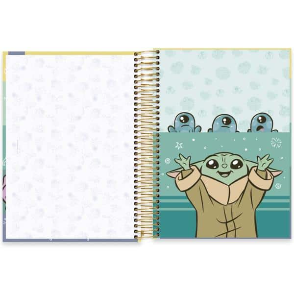 Caderno Universitário Capa Dura, 10 x 1, 160 Folhas, Grogu, 2524550, Spiral Gro - PT 1 UN