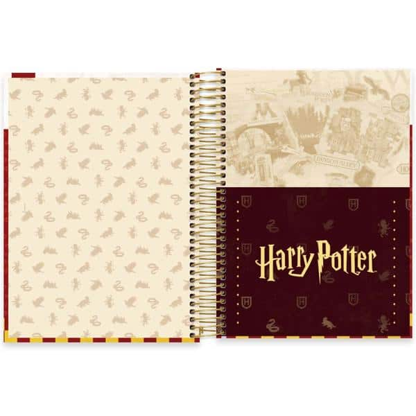 Caderno Universitário Capa Dura, 10 x 1, 160 Folhas, Harry Potter Grifinória, 2519693, Spiral Hpt - PT 1 UN