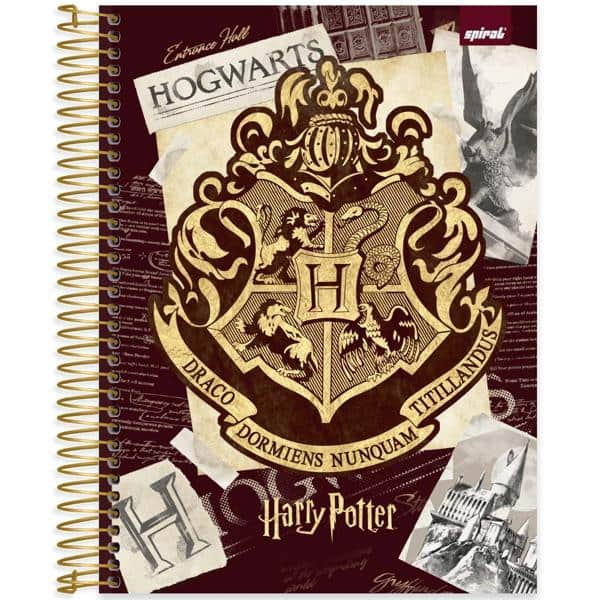 Caderno Universitário Capa Dura, 10 x 1, 160 Folhas, Harry Potter Hogwarts, 2519709, Spiral Hpt - PT 1 UN