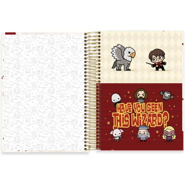 Caderno Universitário Capa Dura, 10 x 1, 160 Folhas, Harry Potter Charms, 2513240, Spiral Hpc - PT 1 UN