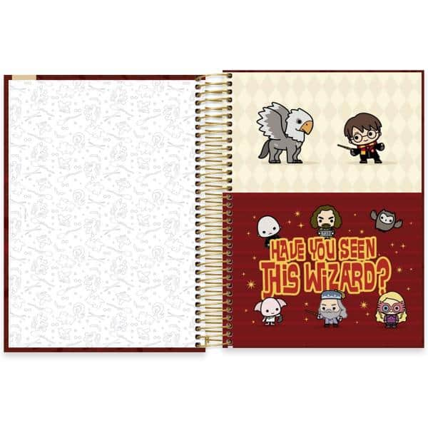 Caderno Universitário Capa Dura, 10 x 1, 160 Folhas, Harry Potter Charms, 2513257, Spiral Hpc - PT 1 UN