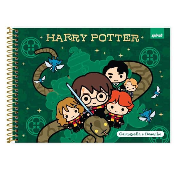 Caderno Cartografia e Desenho Capa Dura 48 Folhas, Harry Potter Charms, 2513271, Spiral Hpc - PT 1 UN