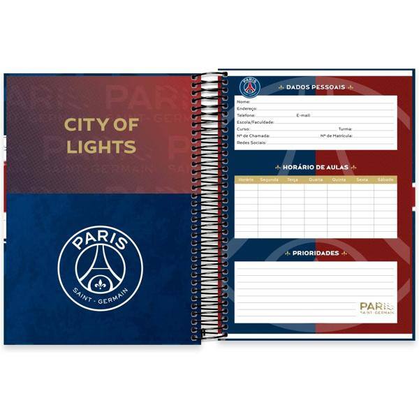 Caderno Universitário Capa Dura, 20 x 1, 320 Folhas, PSG, 2523751, Spiral Psg - PT 1 UN