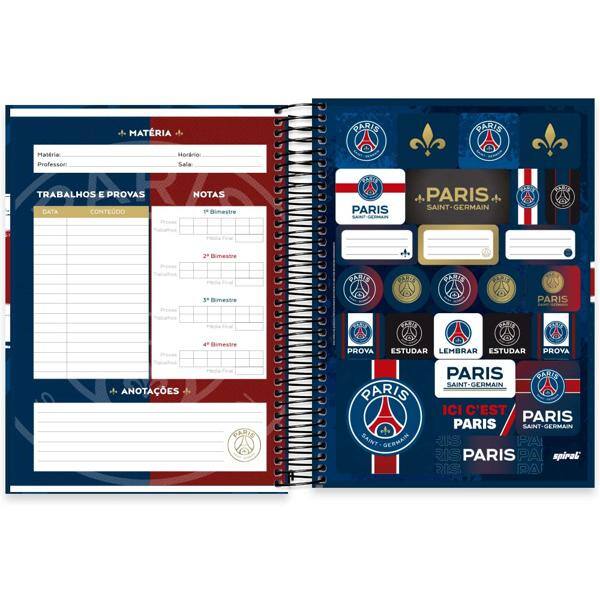 Caderno Universitário Capa Dura, 20 x 1, 320 Folhas, PSG, 2523751, Spiral Psg - PT 1 UN