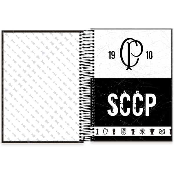 Caderno Universitário Capa Dura, 20 x 1, 320 Folhas, Corinthians, 2523744, Spiral Sccp - PT 1 UN