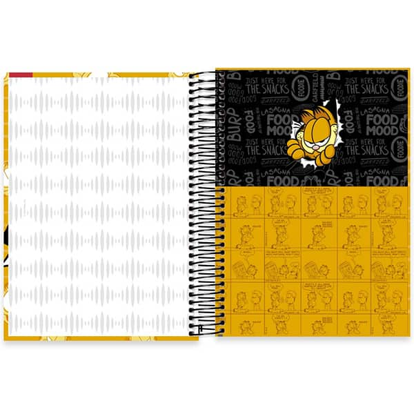 Caderno Universitário Capa Dura, 20 x 1, 320 Folhas, Garfield, 2515435, Spiral Gar - PT 1 UN