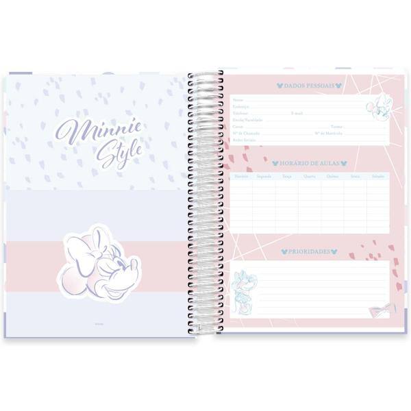 Caderno Universitário Capa Dura 20x1 320 Folhas Minnie Disney Style Spiral - PT 1 UN