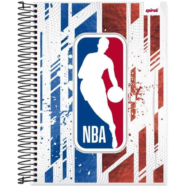 Caderno Universitário Capa Dura, 20 x 1, 320 Folhas, NBA, 2524857, Spiral Nba - PT 1 UN