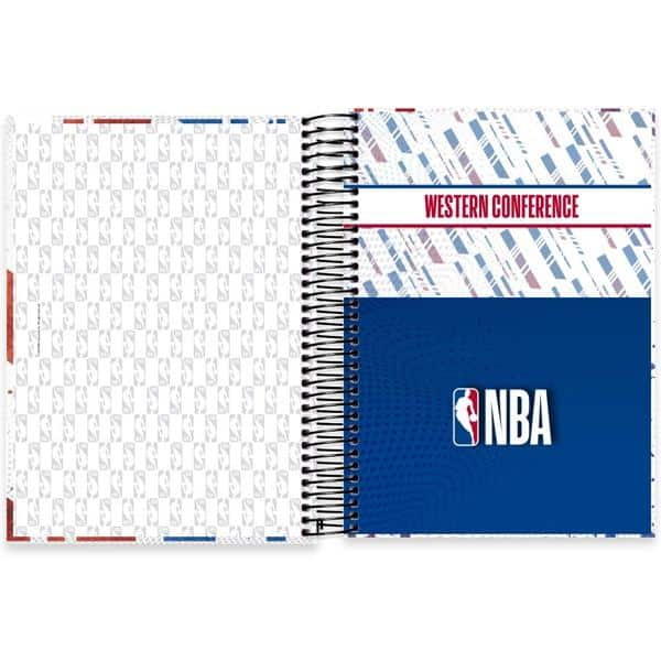 Caderno Universitário Capa Dura, 20 x 1, 320 Folhas, NBA, 2524857, Spiral Nba - PT 1 UN