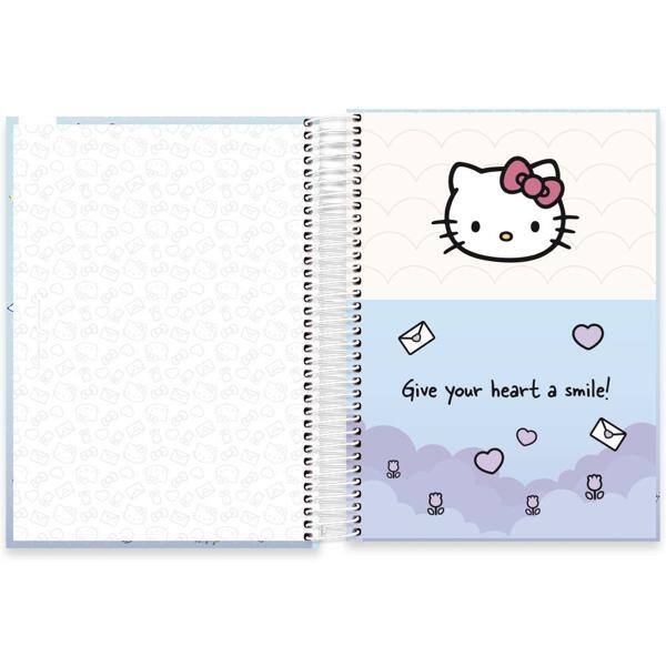 Caderno Universitário Capa Dura, 10 x 1, 160 Folhas, Hello Kitty, 2513684, Spiral Hki - PT 1 UN