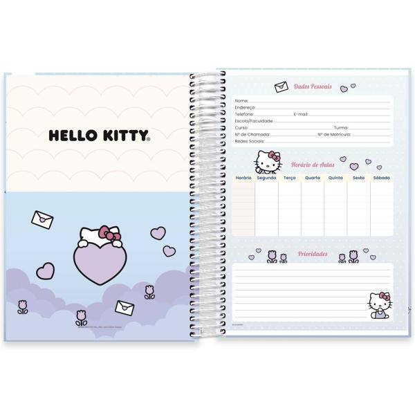 Caderno Universitário Capa Dura, 10 x 1, 160 Folhas, Hello Kitty, 2513684, Spiral Hki - PT 1 UN