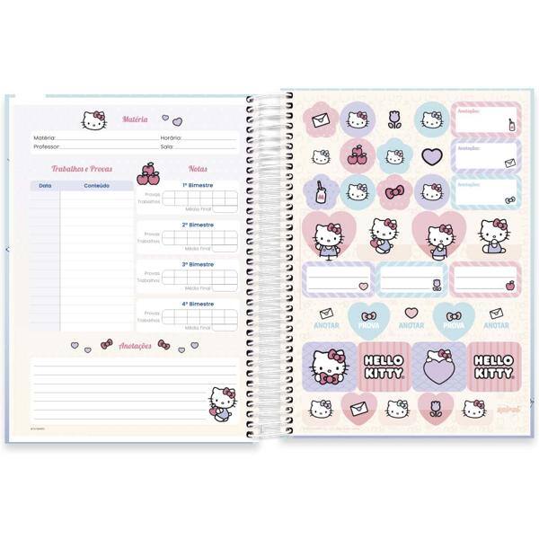 Caderno Universitário Capa Dura, 10 x 1, 160 Folhas, Hello Kitty, 2513684, Spiral Hki - PT 1 UN