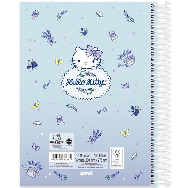 Caderno Universitário Capa Dura, 10 x 1, 160 Folhas, Hello Kitty, 2513684, Spiral Hki - PT 1 UN