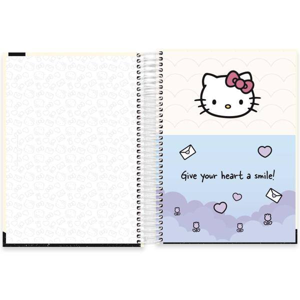 Caderno Universitário Capa Dura, 10 x 1, 160 Folhas, Hello Kitty, 2513691, Spiral Hki - PT 1 UN