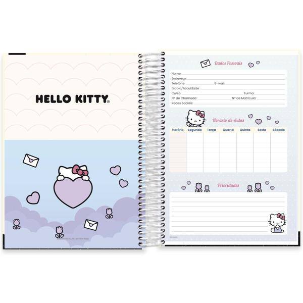 Caderno Universitário Capa Dura, 10 x 1, 160 Folhas, Hello Kitty, 2513691, Spiral Hki - PT 1 UN