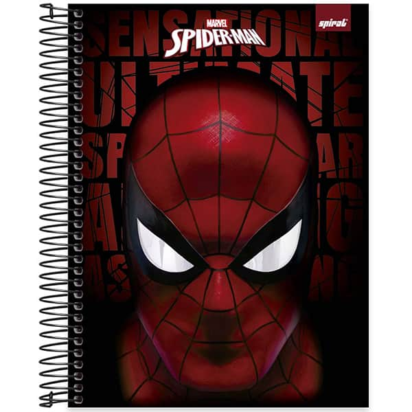 Caderno Universitário Capa Dura, 10 x 1, 160 Folhas, Homem Aranha, 2524567, Spiral Mha - PT 1 UN