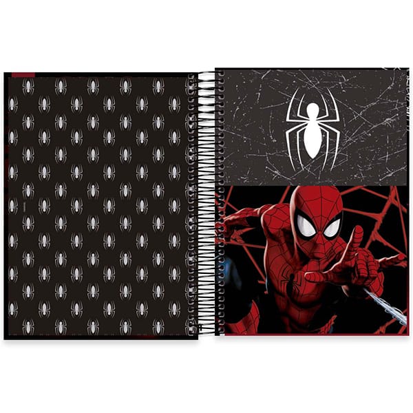 Caderno Universitário Capa Dura, 10 x 1, 160 Folhas, Homem Aranha, 2524567, Spiral Mha - PT 1 UN