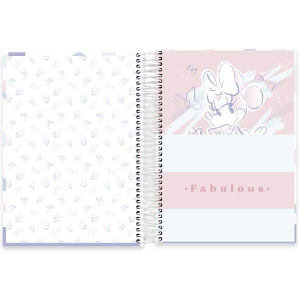 Caderno Universitário Capa Dura, 10 x 1, 160 Folhas, Minnie Style, 2524574, Spiral Mis - PT 1 UN