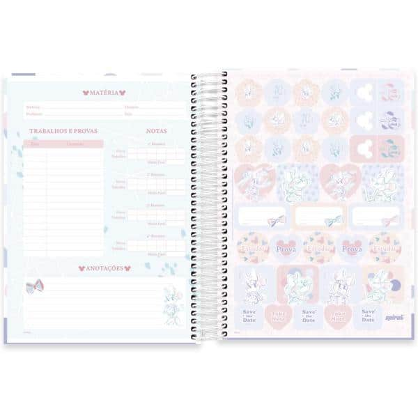 Caderno Universitário Capa Dura 10x1 160 Folhas Minnie Disney Style Spiral - PT 1 UN