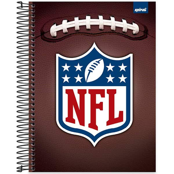 Caderno Universitário Capa Dura, 10 x 1, 160 Folhas, NFL, 2521351, Spiral NFL - PT 1 UN