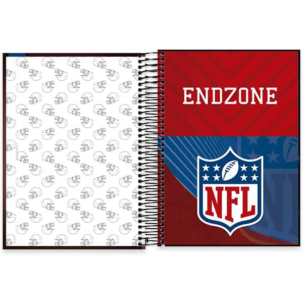 Caderno Universitário Capa Dura, 10 x 1, 160 Folhas, NFL, 2521351, Spiral NFL - PT 1 UN