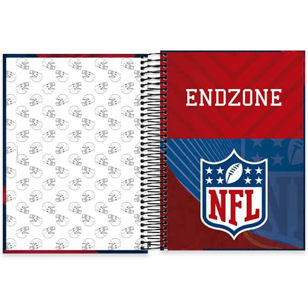 Caderno Universitário Capa Dura, 10 x 1, 160 Folhas, NFL, Patriots, 2521368, Spiral NFL - PT 1 UN