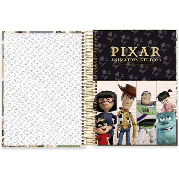 Caderno Universitário Capa Dura, 10 x 1, 160 Folhas, Pixar, 2524628, Spiral Px- PT 1 UN